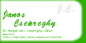 janos csepreghy business card